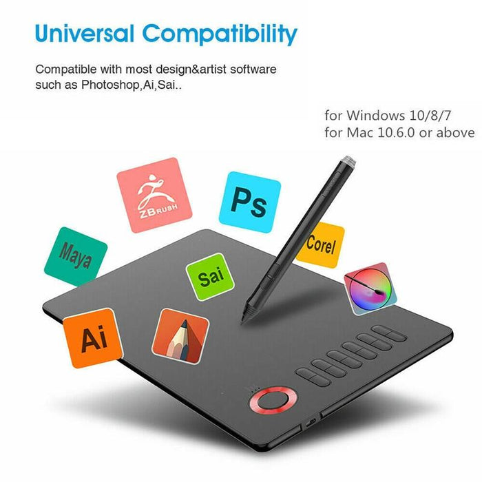 10X6 Inch Smart Touch Graphic Tablet With Type-C Interface