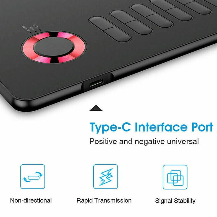 10X6 Inch Smart Touch Graphic Tablet With Type-C Interface