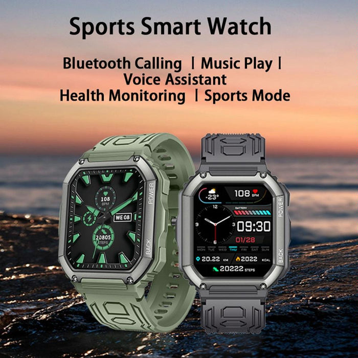 Waterproof Pedometer Sport Smart Watch With Heart Rate & Bt Calling