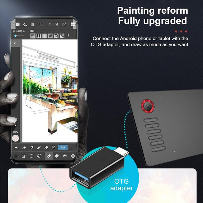 10X6 Inch Smart Touch Graphic Tablet With Type-C Interface