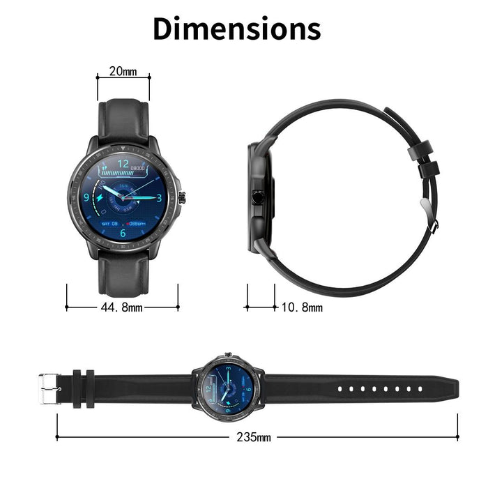 1.3 Inch Touch Screen Smart Watch Ip67 Waterproof Health Monitoring Black