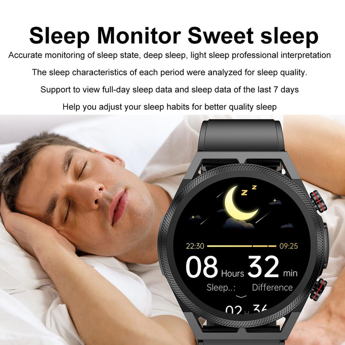 1.39 Inch Ips Screen Waterproof Smart Watch With Body Temp & Ecg Support