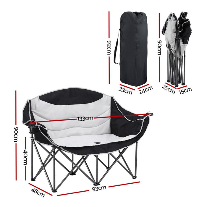 Camping Chair Double Folding Moon Chair Portable Seat 240Kg