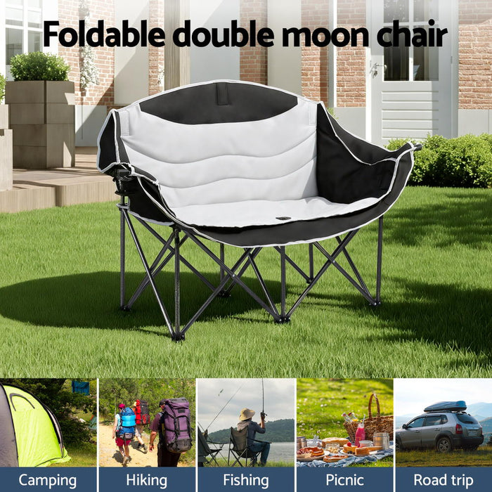 Camping Chair Double Folding Moon Chair Portable Seat 240Kg