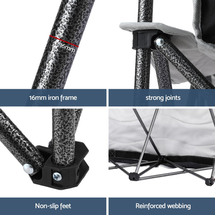 Camping Chair Double Folding Moon Chair Portable Seat 240Kg