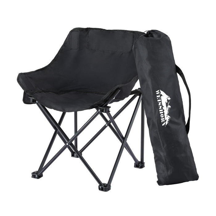 Folding Camping Moon Chair Portable Seat Weight Capacity 120Kg Black