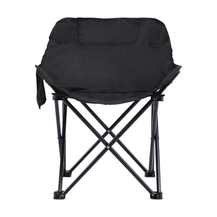 Folding Camping Moon Chair Portable Seat Weight Capacity 120Kg Black