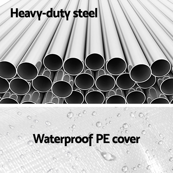 Carports 6X6M Carport Kits Steel Shelter Gazebo Canopy Garage Portable Garden Shed