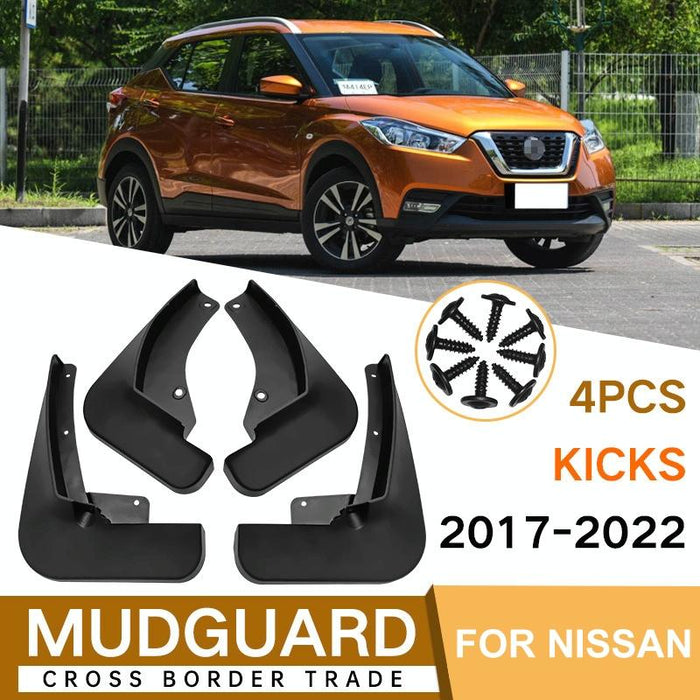 For Nissan Kicks 2017-2022 4Pcs / Set Car Auto Soft Plastic Splash Flaps Fender Guard