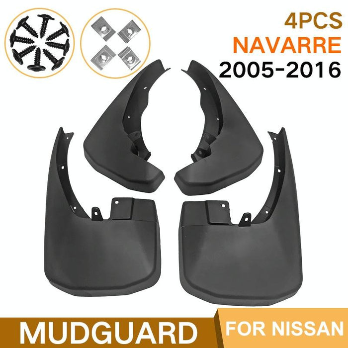 For Nissan Frontier Navarre 2015-2016 4Pcs / Set Car Auto Soft Plastic Splash Flaps Fender Guard