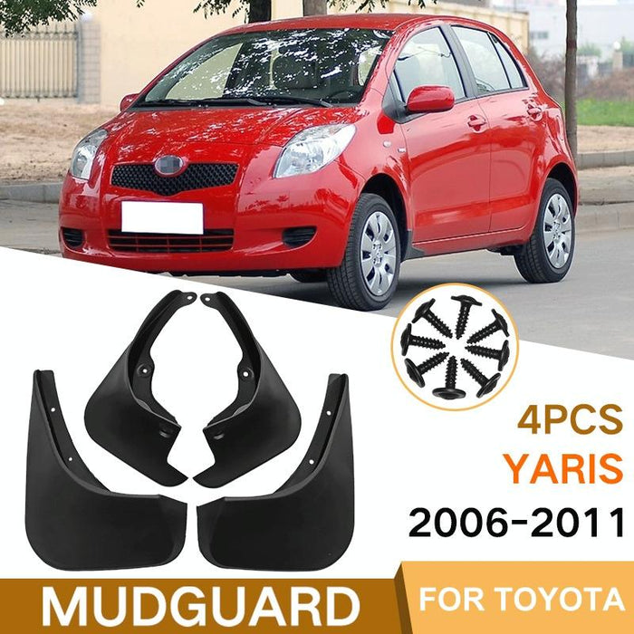For Toyota Yaris 2006-2011 4Pcs / Set Car Auto Soft Plastic Splash Flaps Fender Guard