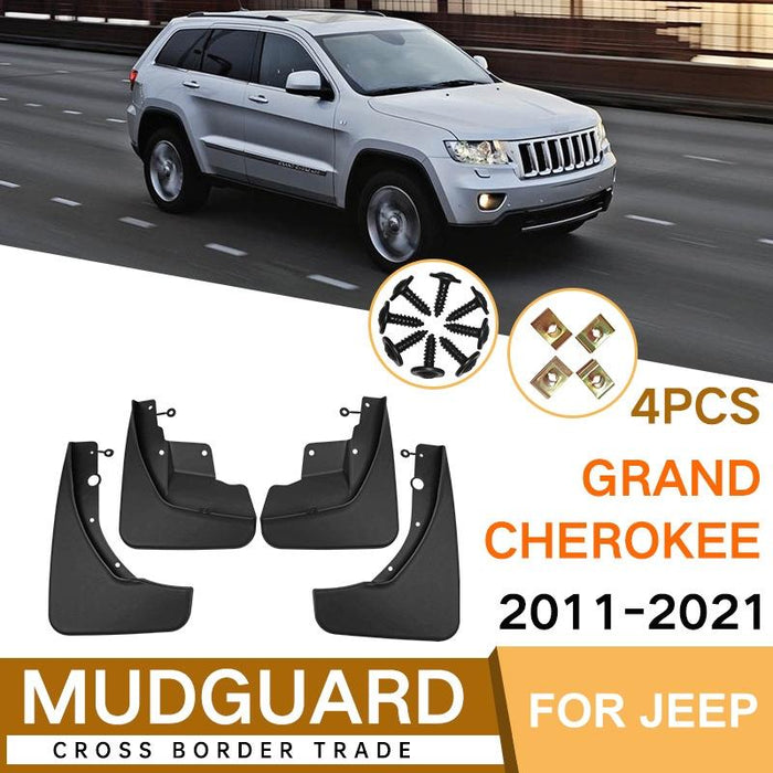 For Jeep Grand Cherokee 2011-2021 4Pcs / Set Car Auto Soft Plastic Splash Flaps Fender Guard