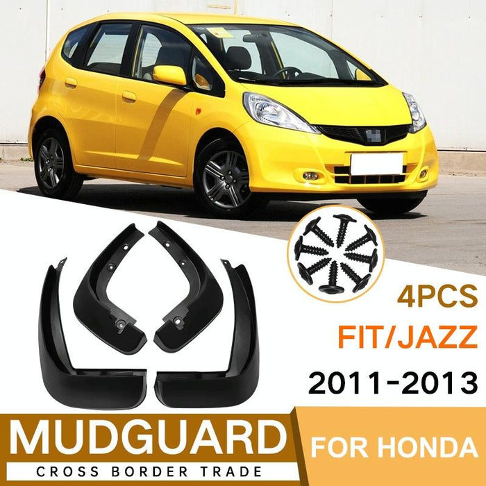 For Honda Fit Jazz 2011-2013 4Pcs / Set Car Auto Soft Plastic Splash Flaps Fender Guard