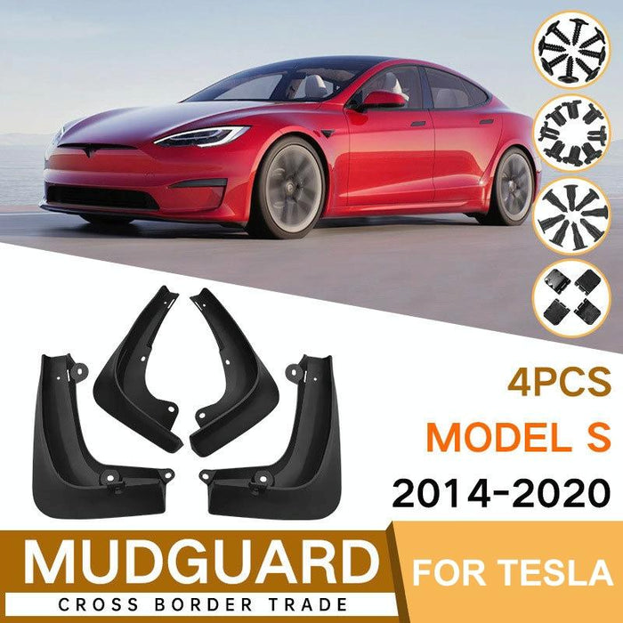 For Tesla Model S 2014-2020 4Pcs / Set Car Auto Soft Plastic Splash Flaps Fender Guard