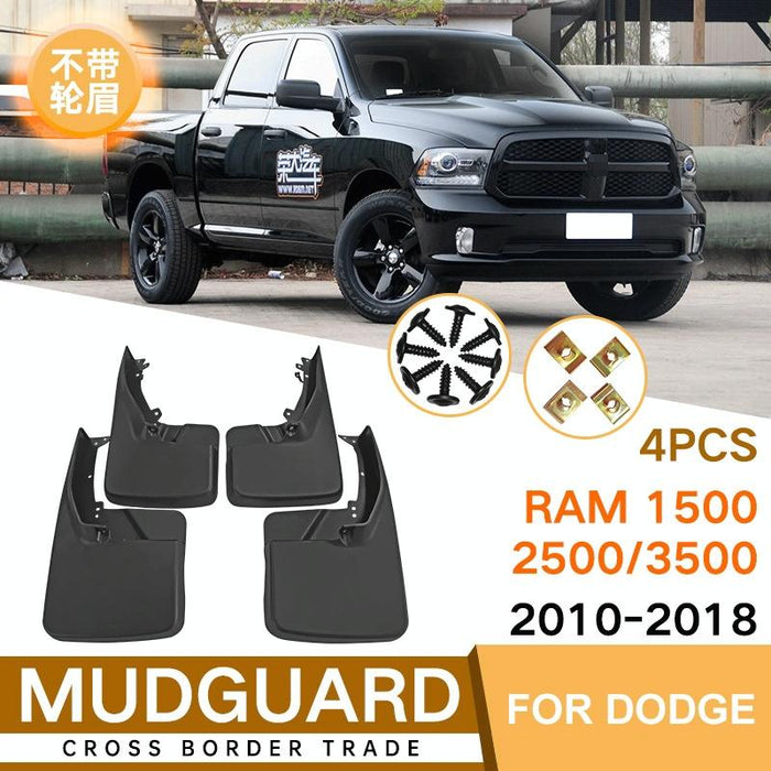 For Dodge Ram 1500 / 2500 / 3500 2010-2018 4Pcs / Set Car Auto Soft Plastic Splash Flaps Fender Guard