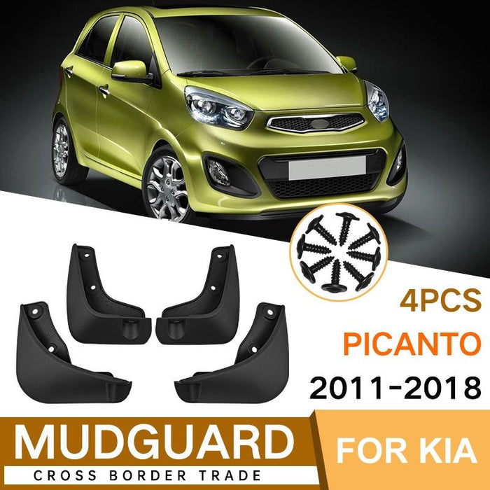 For Kia Picanto 2011-2018 4Pcs / Set Car Auto Soft Plastic Splash Flaps Fender Guard