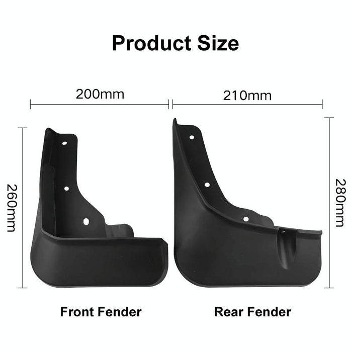For Mitsubishi Outlander 2023 4Pcs / Set Car Auto Soft Plastic Splash Flaps Fender Guard