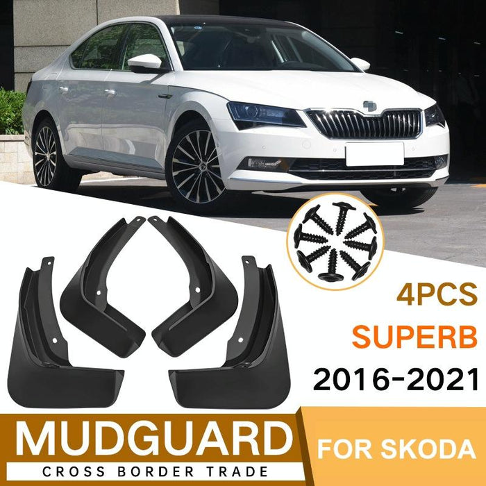 For Skoda Superb 2016-2021 4Pcs / Set Car Auto Soft Plastic Splash Flaps Fender Guard
