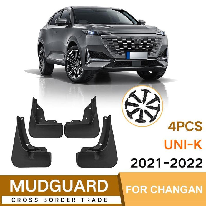 For Changan Uni-K 2021-2022 4Pcs / Set Car Auto Soft Plastic Splash Flaps Fender Guard