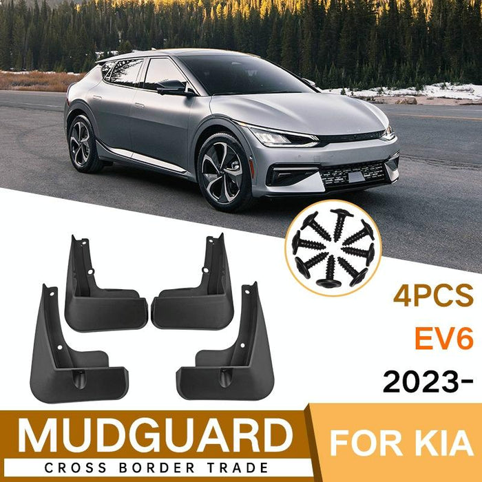 For Kia Ev6 2023 4Pcs / Set Car Auto Soft Plastic Splash Flaps Fender Guard
