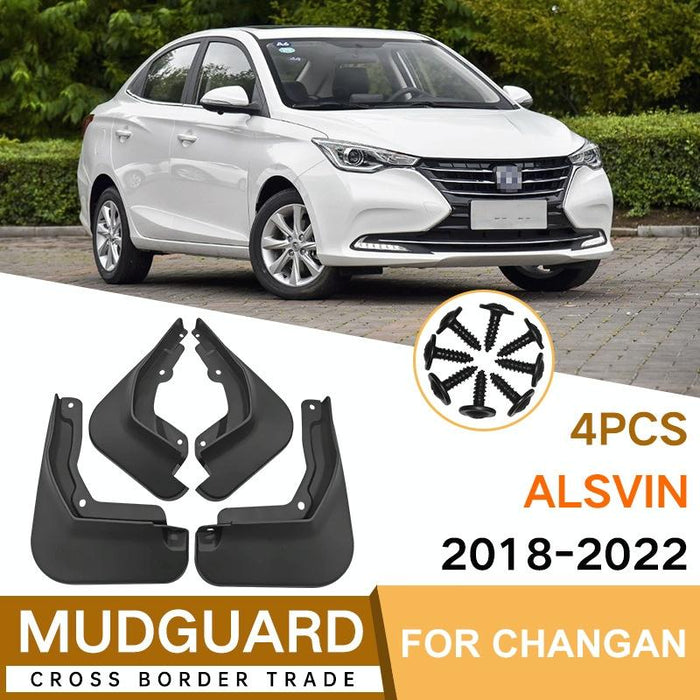 For Changan Alsvin 2018-2022 4Pcs / Set Car Auto Soft Plastic Splash Flaps Fender Guard