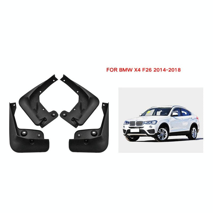 For Bmw X4 X F26 2014-2018 4Pcs / Set Car Auto Soft Plastic Splash Flaps Fender Guard