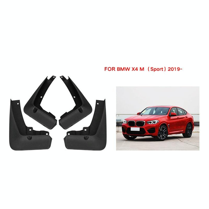 For Bmw X4 M Sports 2019-2023 4Pcs / Set Car Auto Soft Plastic Splash Flaps Fender Guard