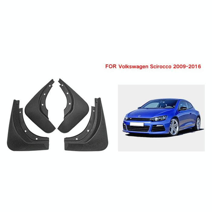 For Volkswagen Scirocco 2009-2016 4Pcs / Set Car Auto Soft Plastic Splash Flaps Fender Guard