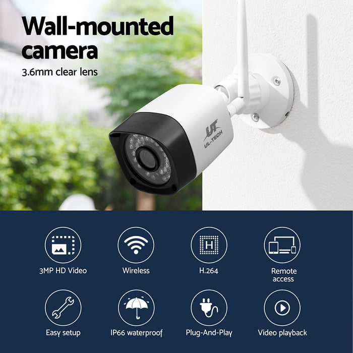 3Mp Wireless Cctv 8Ch 8 Square Camera