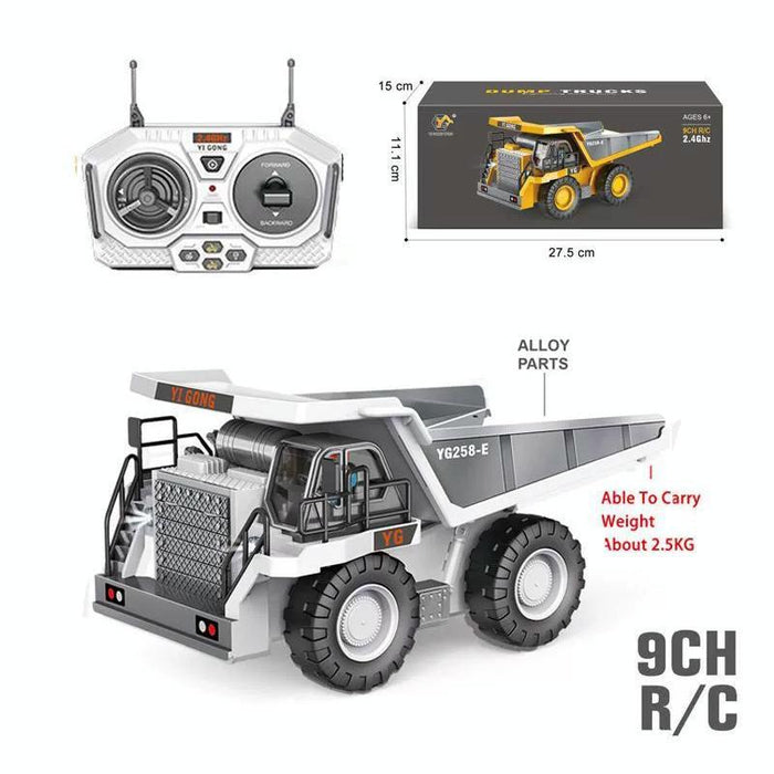 2.4G Rc Mining Truck Dumper 1:24 Scale 9 Channels Silver
