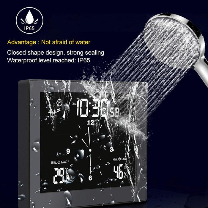 Waterproof Bathroom Clock With Timer & Thermometer