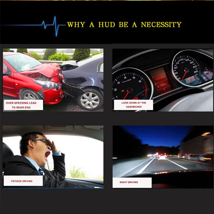 3.5 Inch Car Hud With Gps 2 Display Modes Light Sensors Speed & Compass Speed Alarm