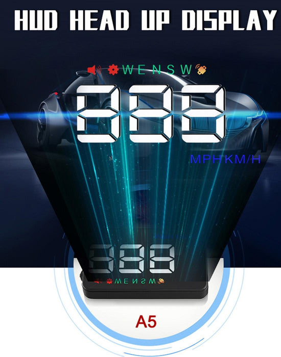 3.5 Inch Car Hud With Gps 2 Display Modes Light Sensors Speed & Compass Speed Alarm