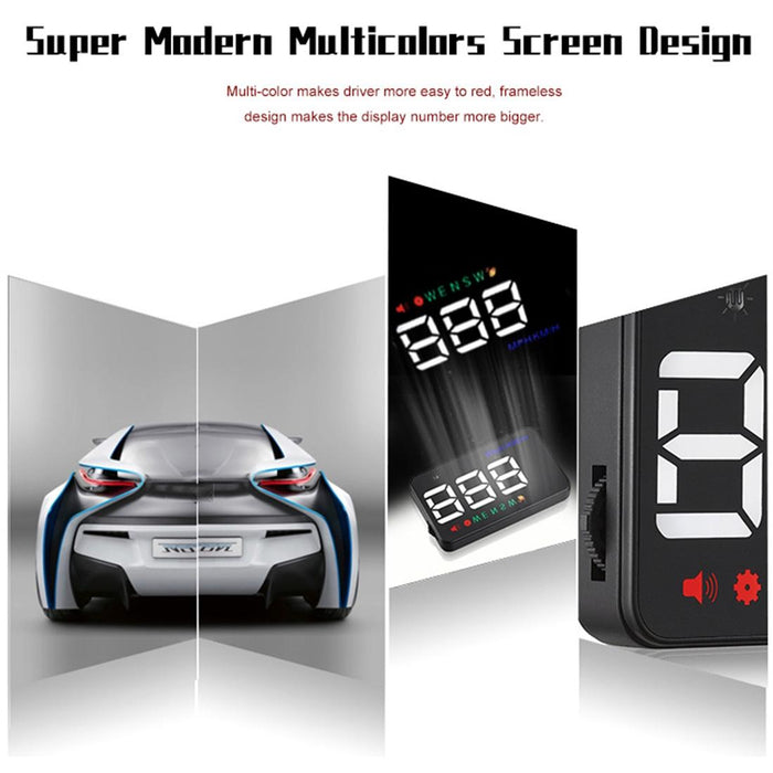 3.5 Inch Car Hud With Gps 2 Display Modes Light Sensors Speed & Compass Speed Alarm