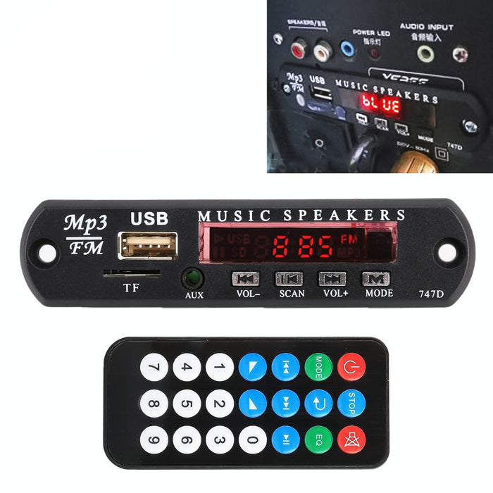 12V Car Audio Bluetooth Mp3 Decoder Board - Fm Radio Tf Usb Aux