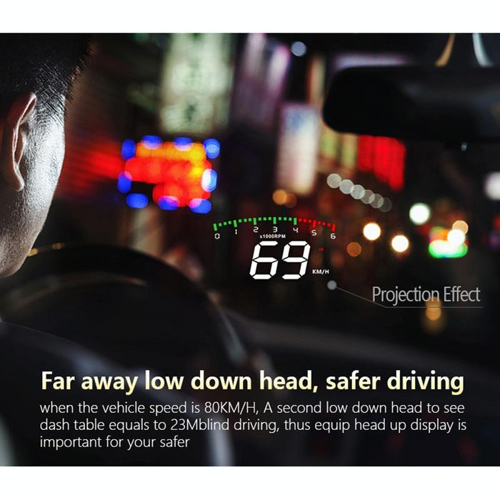 3.5 Inch Vehicle Head Up Display Car Speed Engine Revs Water Temp Voltage Mileage