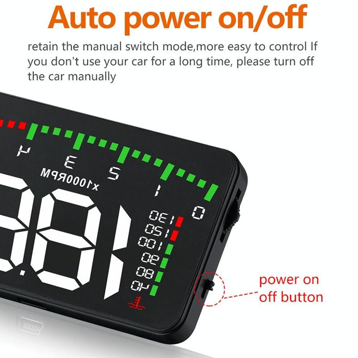 3.5 Inch Vehicle Head Up Display Car Speed Engine Revs Water Temp Voltage Mileage