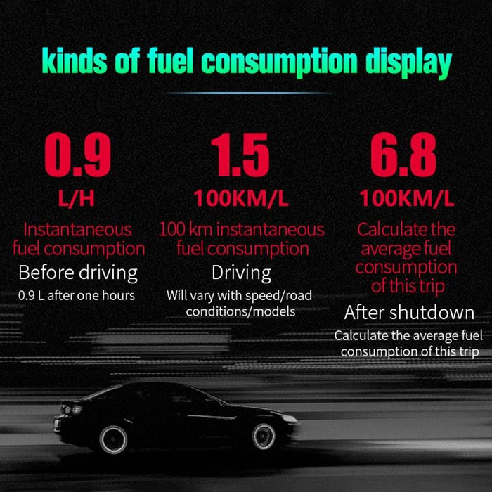 5 Inch Obd2 Head Up Display Car Speed Revolving Speed Water Temp Battery Voltage