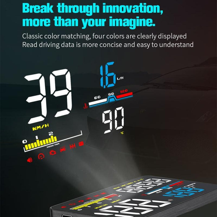5 Inch Obd2 Head Up Display Car Speed Revolving Speed Water Temp Battery Voltage