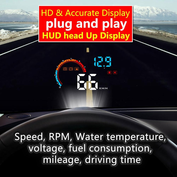 4 Inch Obd2+Gps Head Up Display Car Speed Revolving Speed Water Temp Battery Voltage Running Speed & Distance