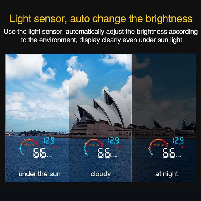 4 Inch Obd2+Gps Head Up Display Car Speed Revolving Speed Water Temp Battery Voltage Running Speed & Distance