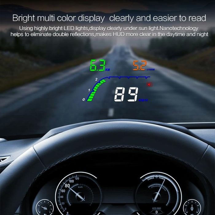 4 Inch Obd2 Head Up Display Car Speed Revolving Speed Fuel Consumption Fault Code Detection & Elimination