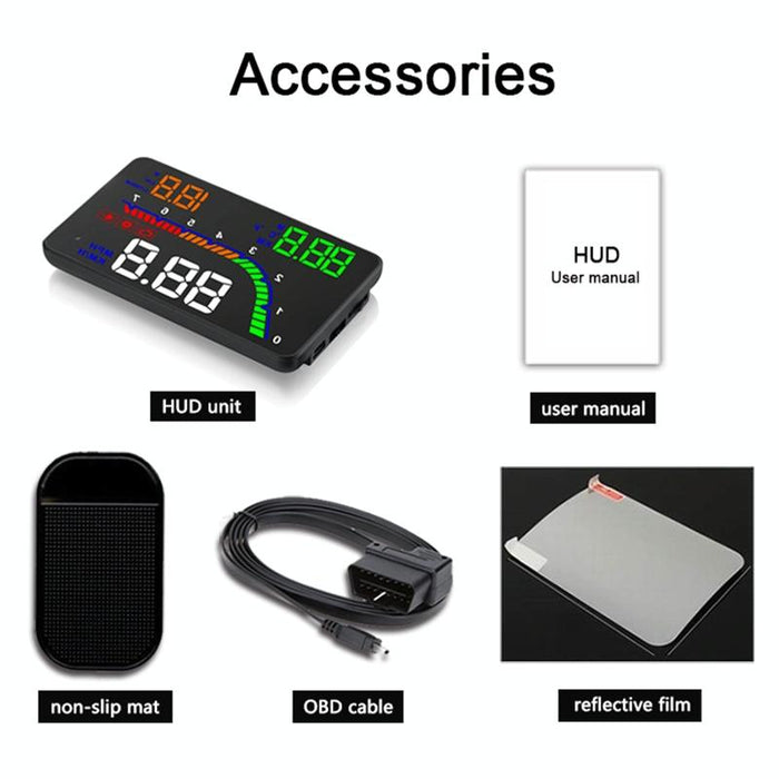 4 Inch Obd2 Head Up Display Car Speed Revolving Speed Fuel Consumption Fault Code Detection & Elimination