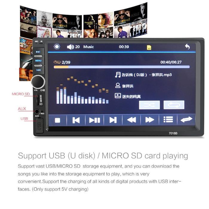 7 Inch Hd Touch Car Radio W / Bluetooth Remote Rearview Camera 6800 Module Fm / Tf / Usb