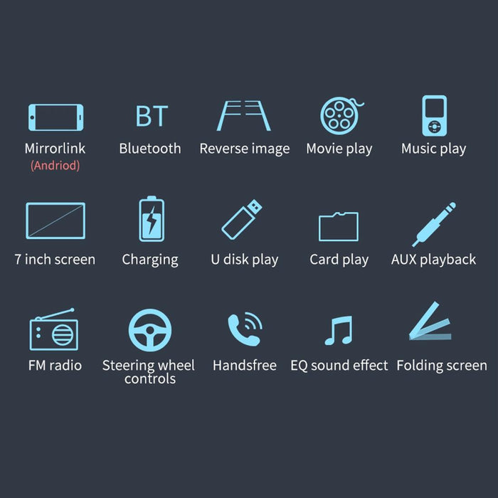 7 Inch Hd Car Radio Receiver Mp5 Player Fm / Am / Rds / Bluetooth / Phone Link Remote Control