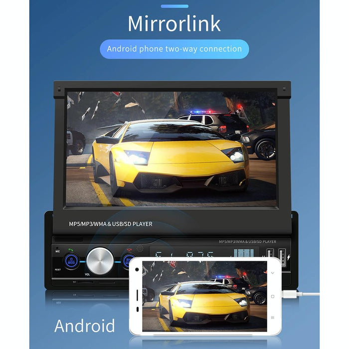 7 Inch Hd Car Radio Receiver Mp5 Player Fm / Am / Rds / Bluetooth / Phone Link Remote Control