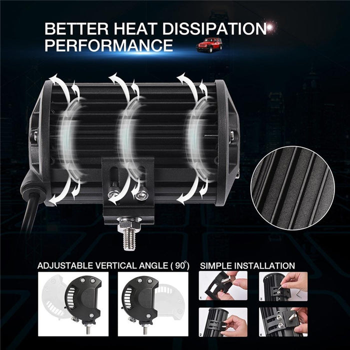 5 Inch 18W 24 Led Waterproof Ip67 Two Bar Modified Off - Road Lights Spotlight Light Car Work Lights Dc 9 - 48V