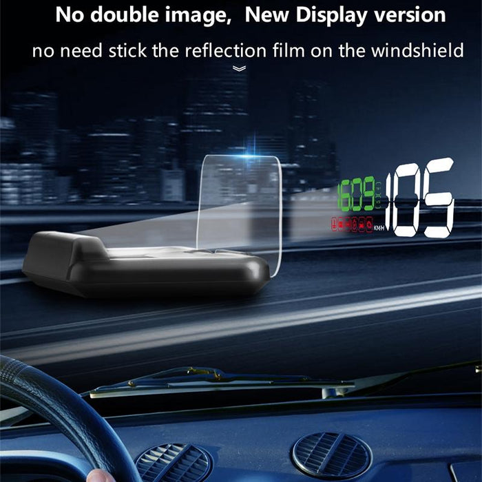 Virtual Hd Car Hud Display Speed Rpm Water Temp Oil Consumption Distance / Time Voltage Over Speed Alarm