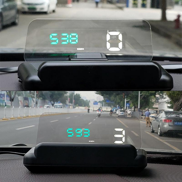 Virtual Hd Car Hud Display Speed Rpm Water Temp Oil Consumption Distance / Time Voltage Over Speed Alarm