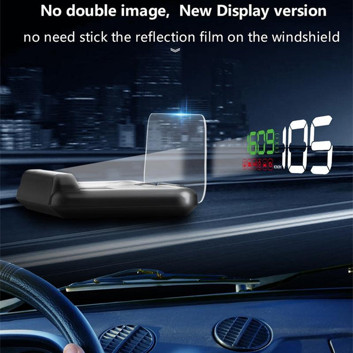 Virtual Hd Car Hud Display Speed Rpm Water Temp Oil Consumption Distance / Time Voltage Over Speed Alarm